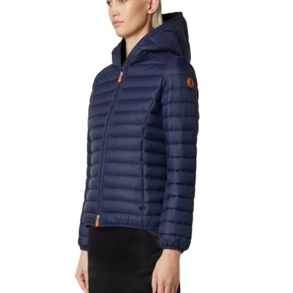 Save the Duck Women's Daisy Quilted  Navy Jacket Size S - Picture 2 of 13